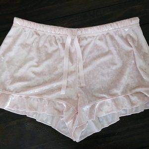 Victoria's Secret Shorts S Crushed Velvet Velour Sleep Lounge Ruffle Hem NWOT
